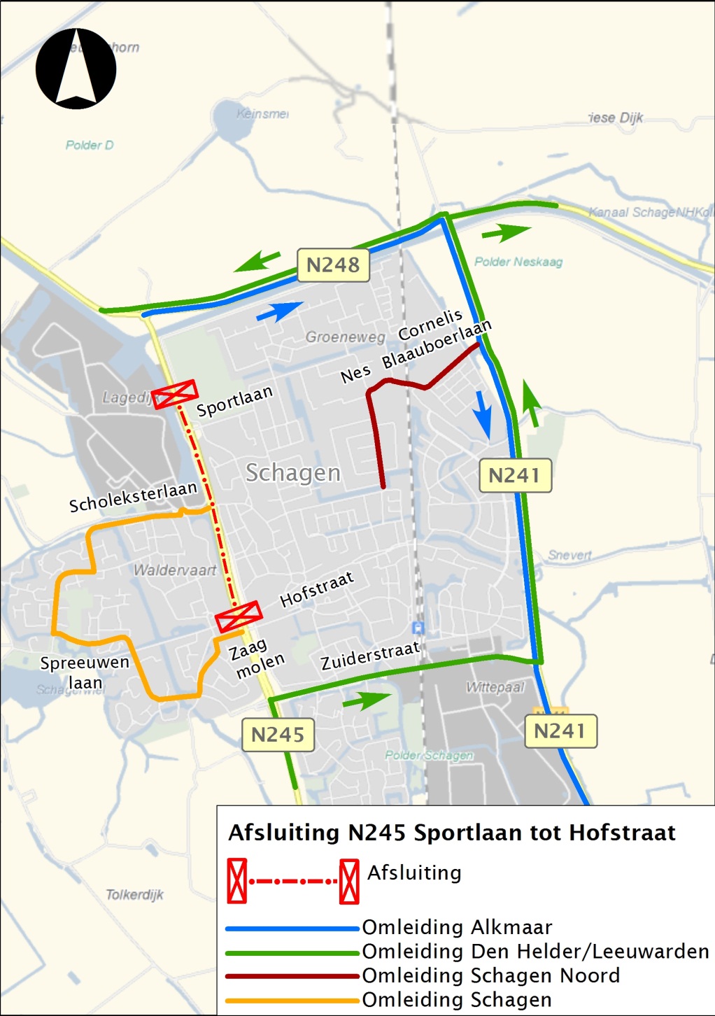 Groot onderhoud aan de N245 en de gedeeltelijke afsluiting van de Westerweg