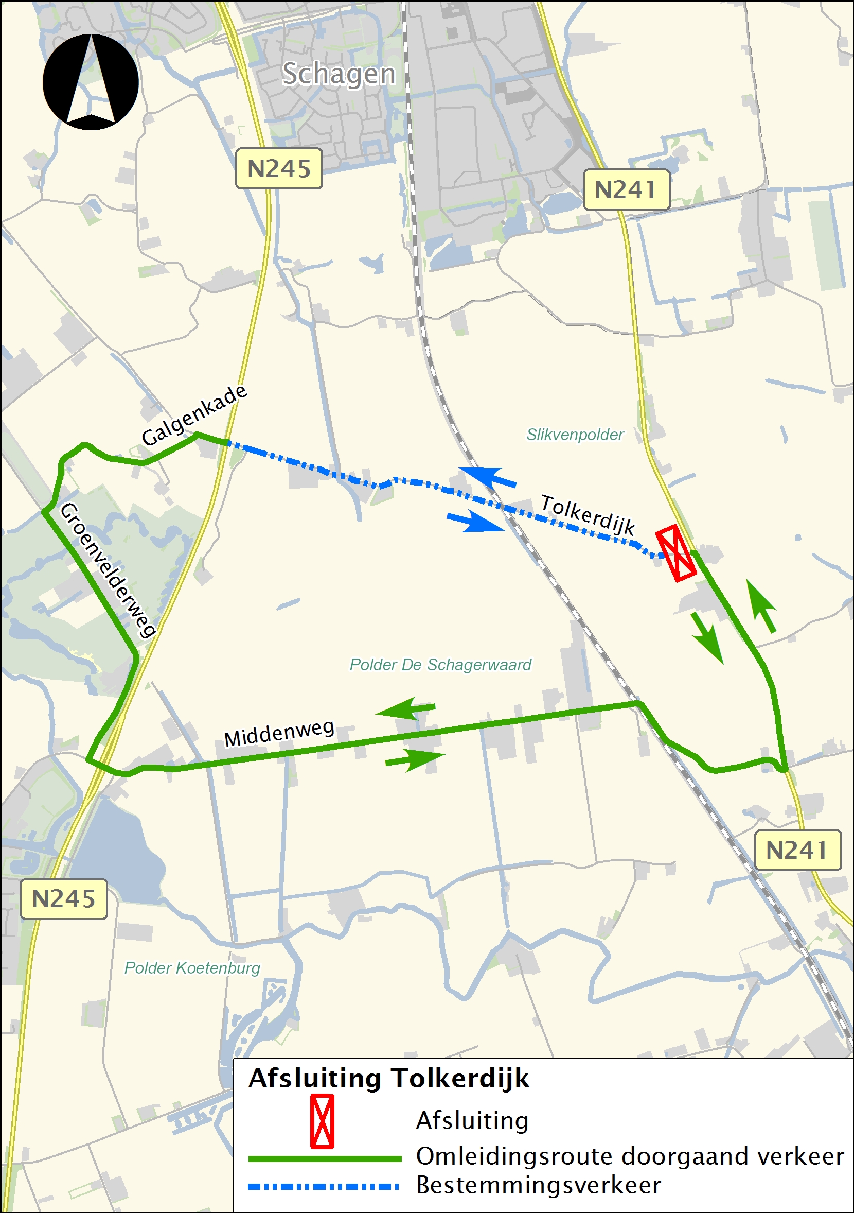 Afsluiting Tolkerdijk in Haringhuizen (gemeente Schagen)