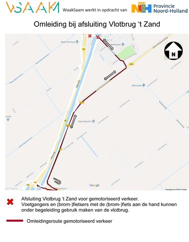 Omleidingsroute Vlotbrug &#39;t Zand