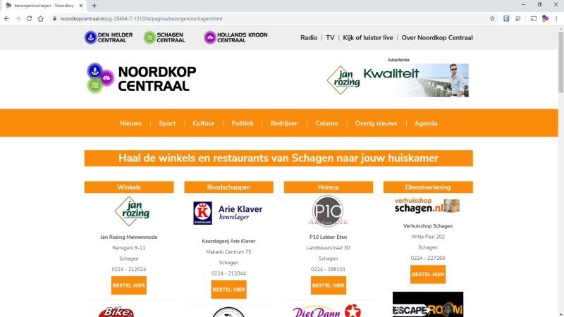 NoordKop Centraal - bezorgsites