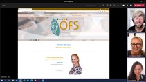 Maikel, Lonneke en Jolijn in overleg over nieuwe website OFS-