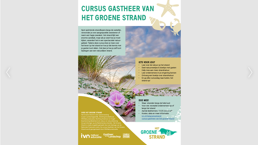 Cursus Gastheer van Het Groene Strand op 3 en 8 november