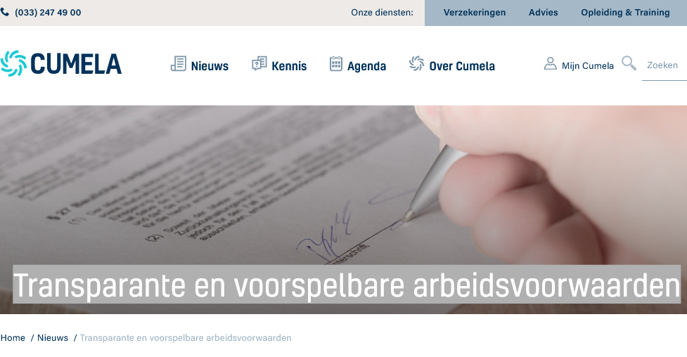 Transparante en voorspelbare arbeidsvoorwaarden