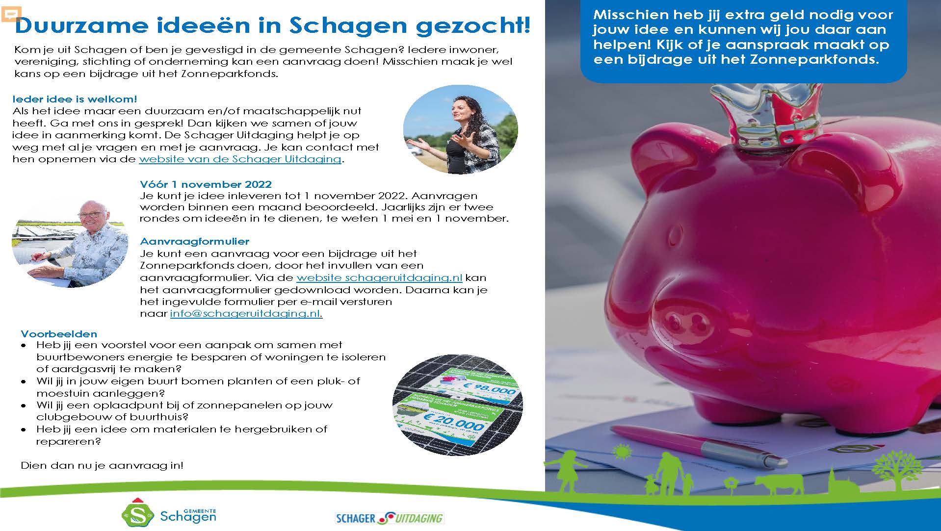 Interessante kans voor ondernemers! Duurzame ideeën gezocht.