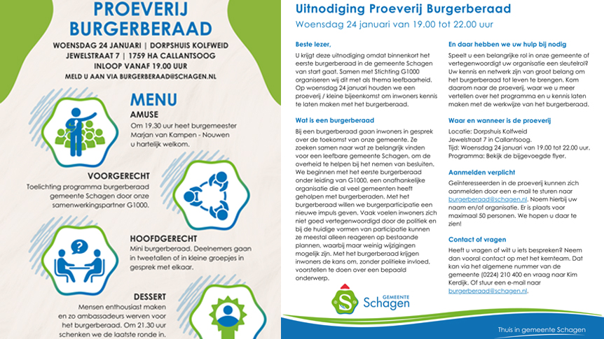 UITNODIGING - Ondernemers uitgenodigd voor Proeverij Burgerberaad