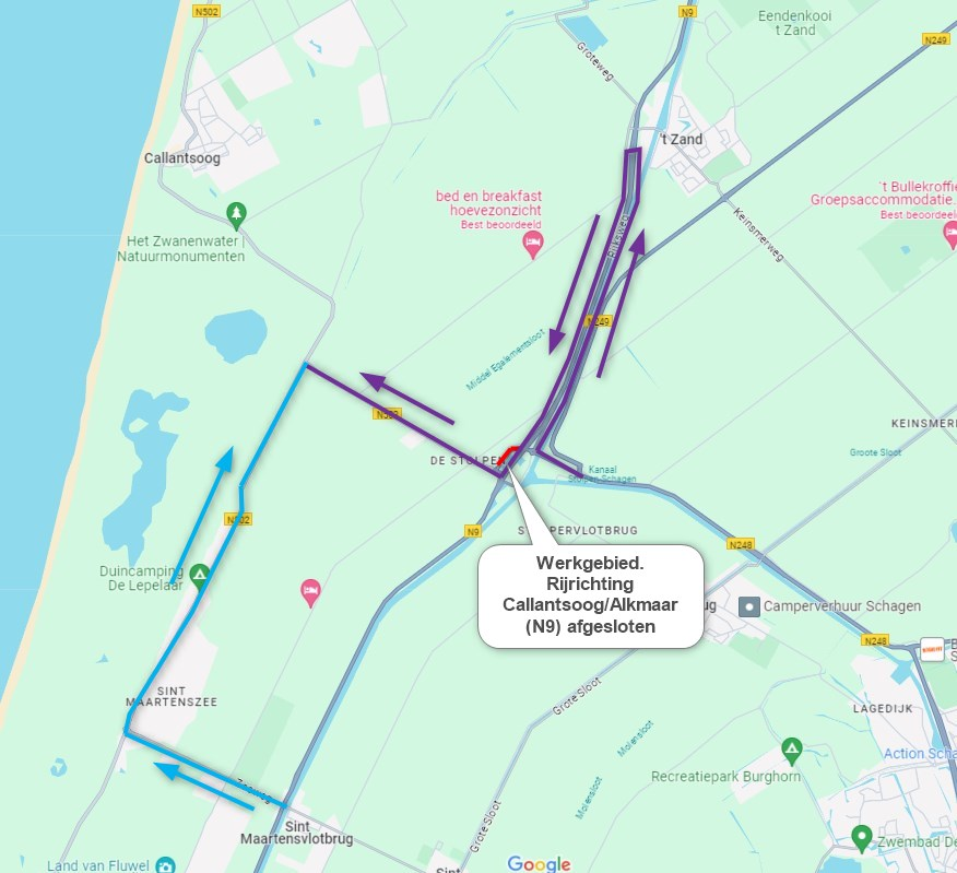 UPDATE 1 MEI - Verbindingsweg N503 afgesloten in één richting in de avond en nacht van 2 op 3 mei 2024 