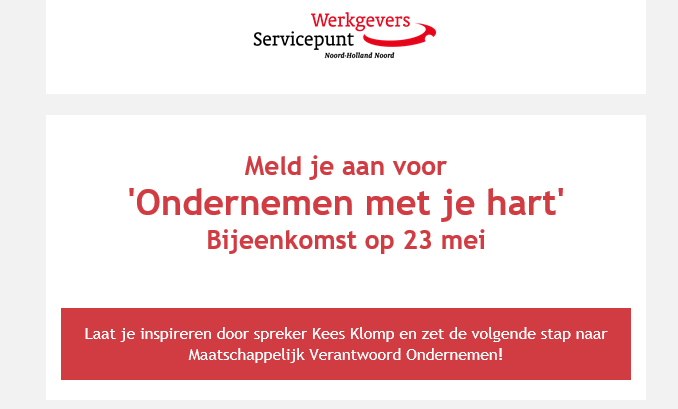 'Ondernemen met je hart' - bijeenkomst op 23 mei