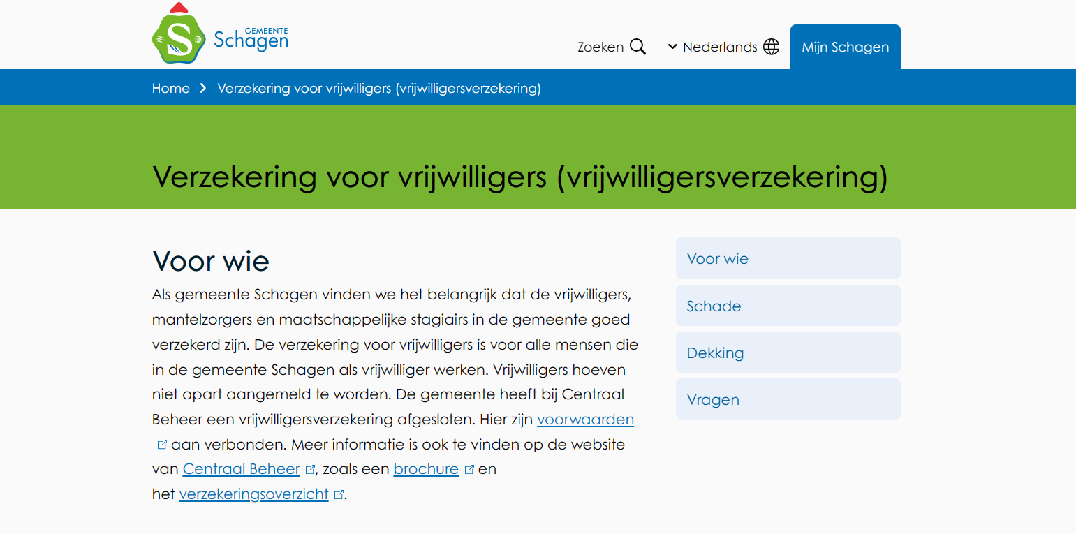 Goed om te weten: Verzekering voor vrijwilligers (vrijwilligersverzekering)
