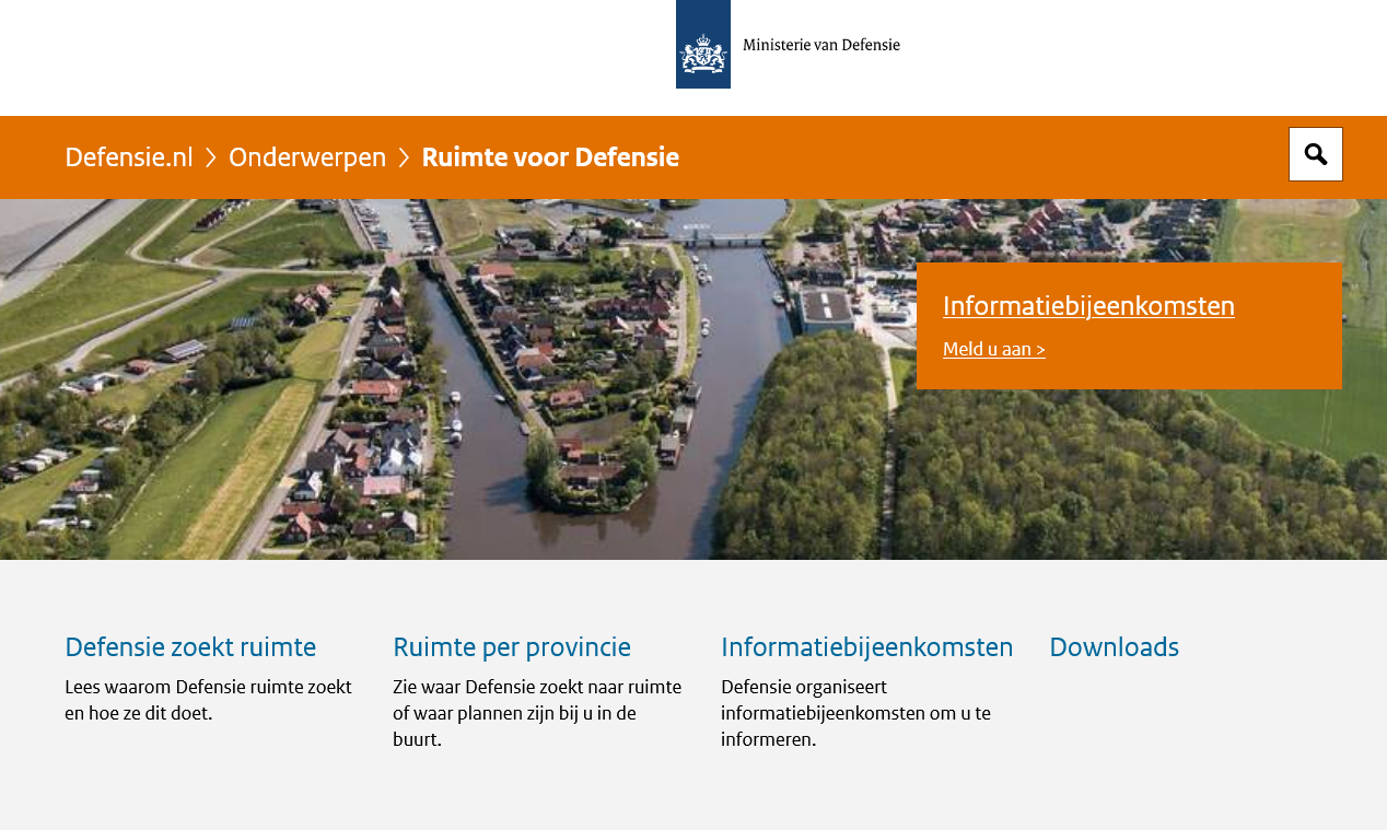 Informatieavond over ruimte voor Defensie