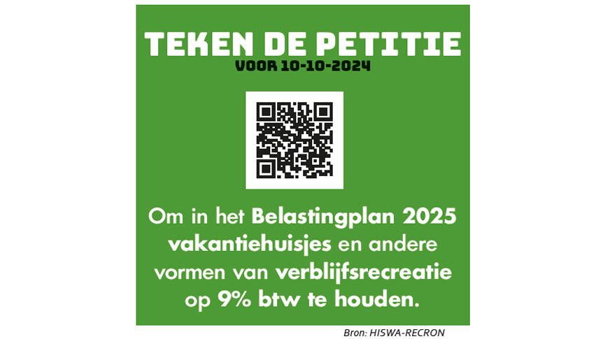 Teken de petitie 'Houd de vakantie in Nederland betaalbaar met een laag btw-tarief'