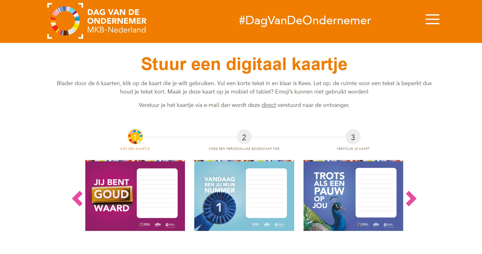Stuur een digitale kaart voor Dag van de Ondernemer 