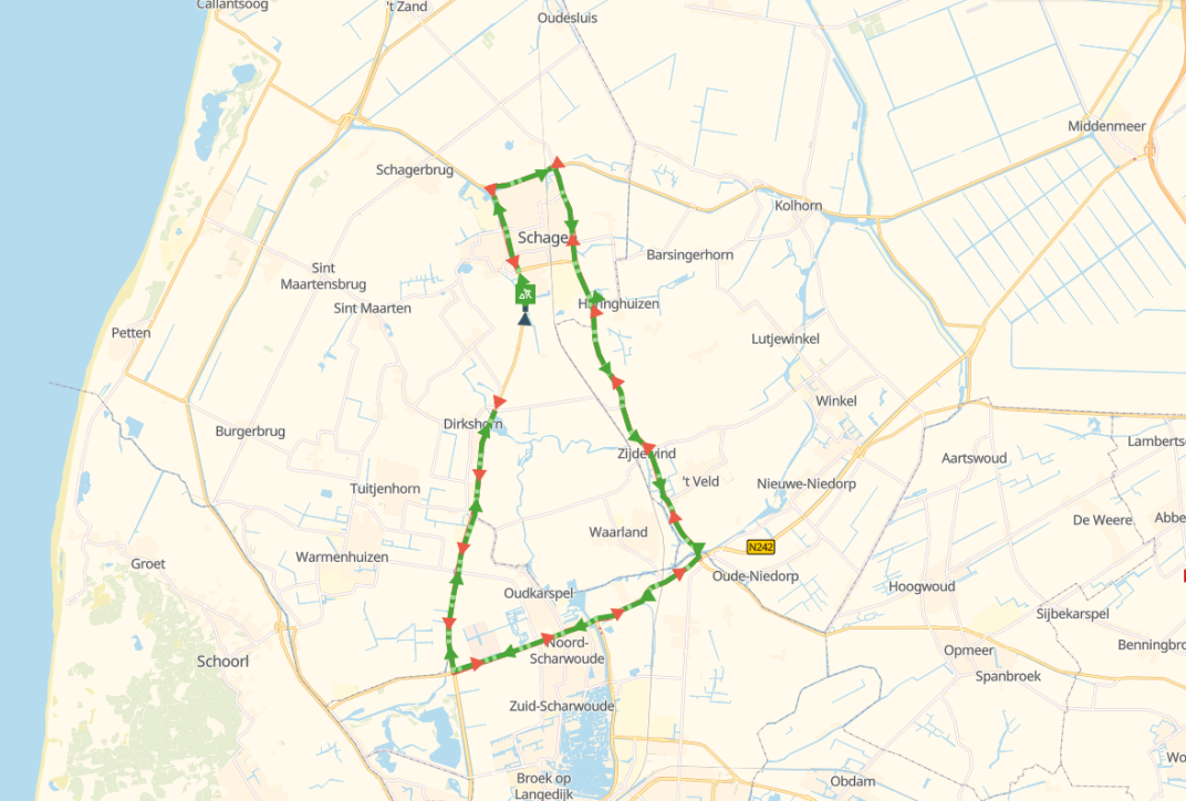 Afsluiting N245 ter hoogte van Muggenburg Zuid