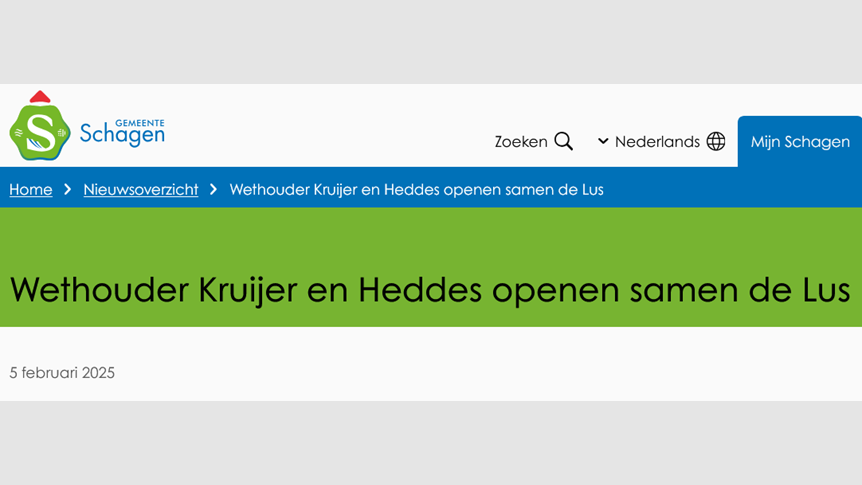 Wethouder Kruijer en Heddes openen samen de Lus