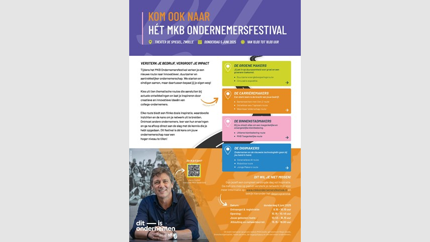 MKB Ondernemersfestival op 5 juni in Zwolle