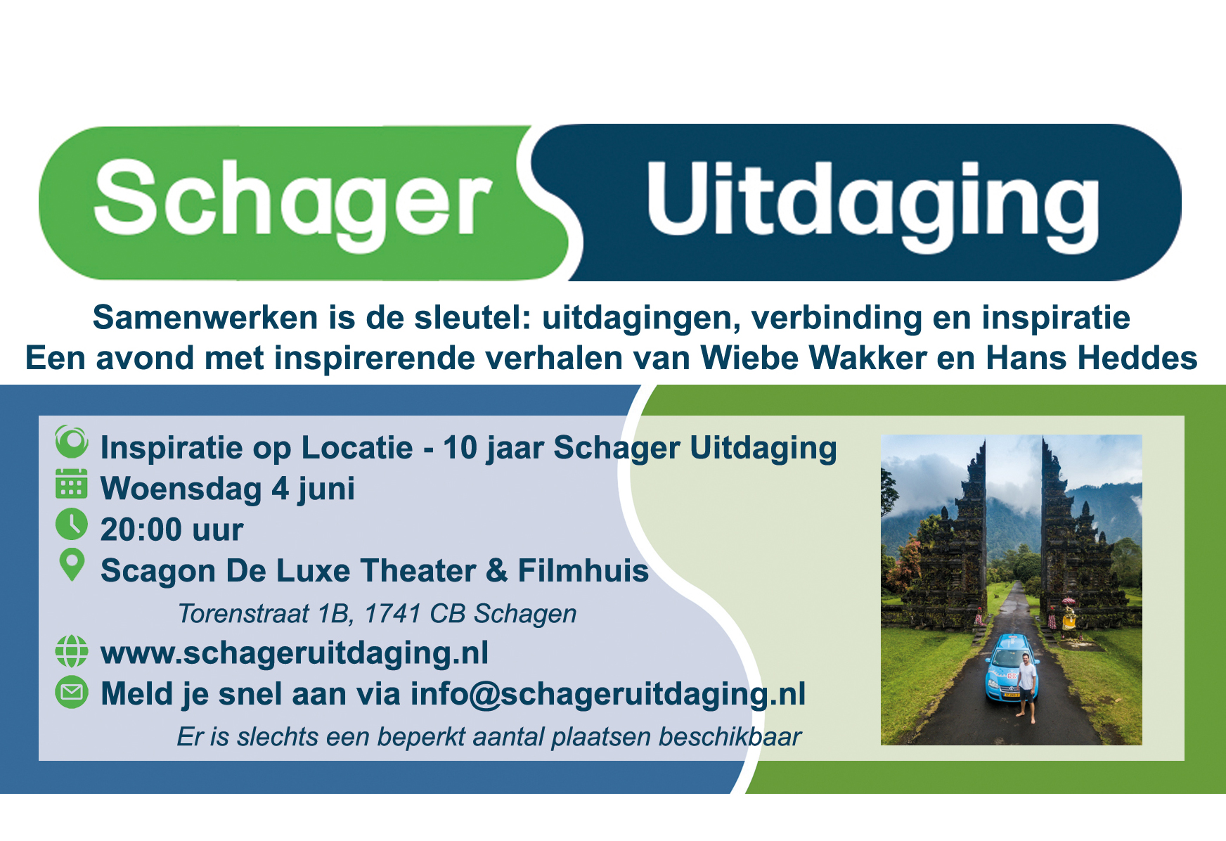 UITNODIGING - Laat je inspireren door durvers, doeners en denkers op het jubileum van de Schager Uitdaging! - woensdagavond 4 juni