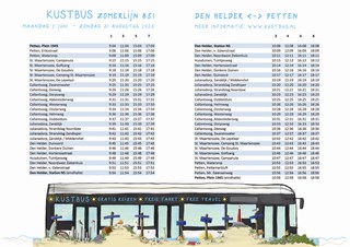 Flyer Kustbus 2025 A4 timetable