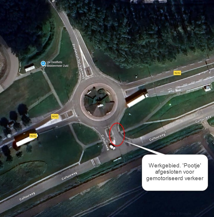 Pootje Cultuurweg afgesloten op 22 oktober en in de avond op 23 oktober 2025