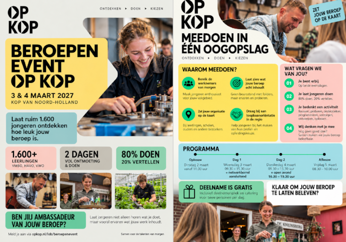 OpKop - Bedrijven flyer Beroepevent